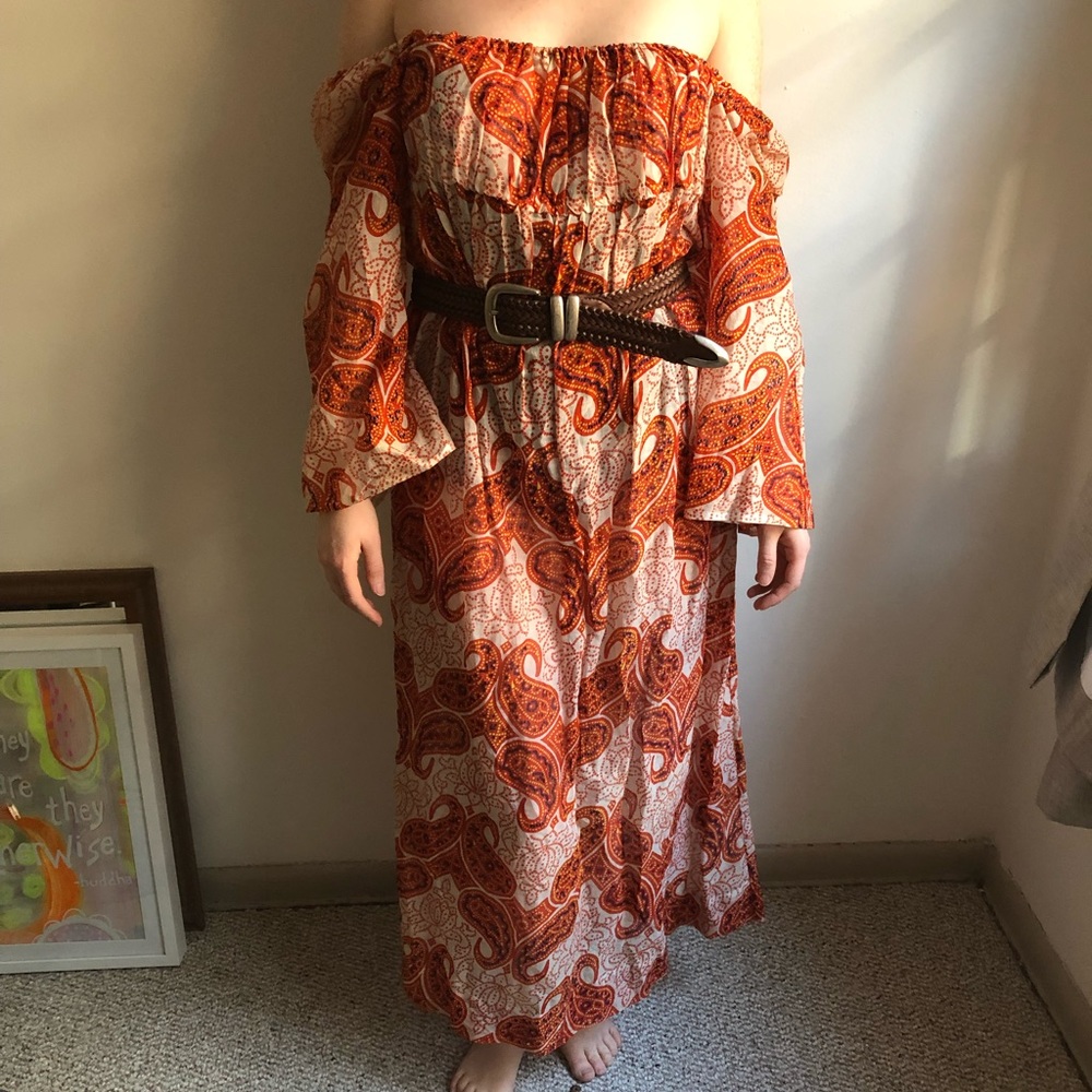 Vintage orange and cream dress from the 70’s!